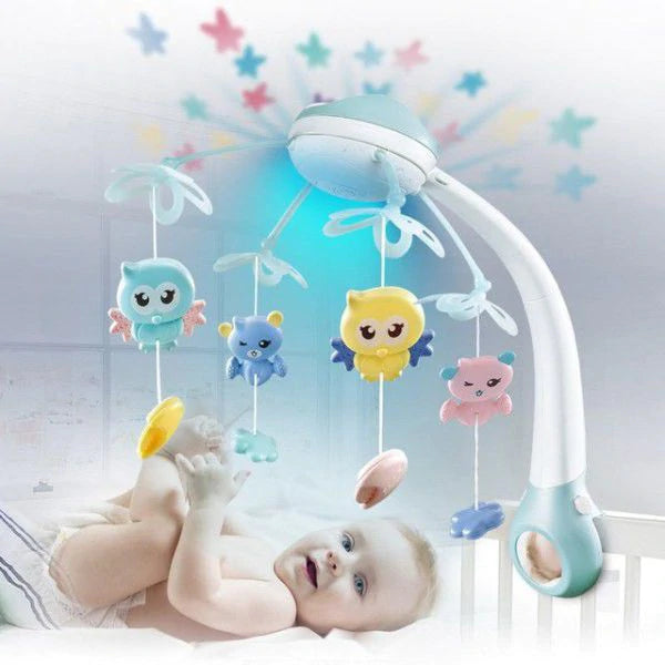 Baby Projection Night Light Bed Bell - blue_0