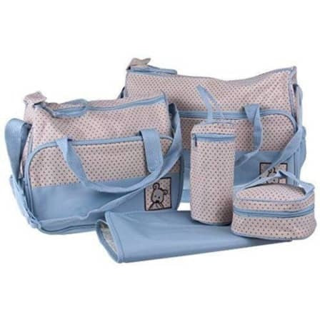 5 in 1 Multi - Functional Diaper Backpack - Light Blue_0